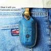 For Ford Car Cowhide Leather Key Protective Cover Key Case, Three Keys Version