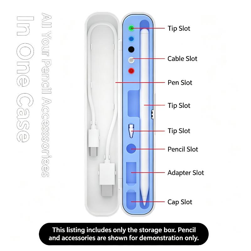 ABS Silicone Pencil Nib Protective Storage Case Lightweight Dustproof Holder for Digital Stylus Pen Office Stationery