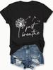 Just Breathe Dandelion T-Shirt Minimalist Wellness Graphic Tee