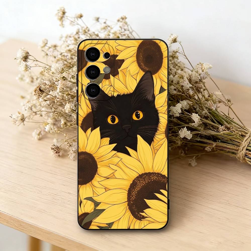 

C-Cartoon B-black cat Phone Case For Samsung S25,S24,S21,S22,S23,S30,Ultra,S20,Plus,Fe,Lite,Note,10,Black Cover Samsung S26ULTRA