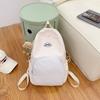 Schoolbag Japanese ins style schoolbag girl backpack high value solid color simple contrasting color casual college student class backpack