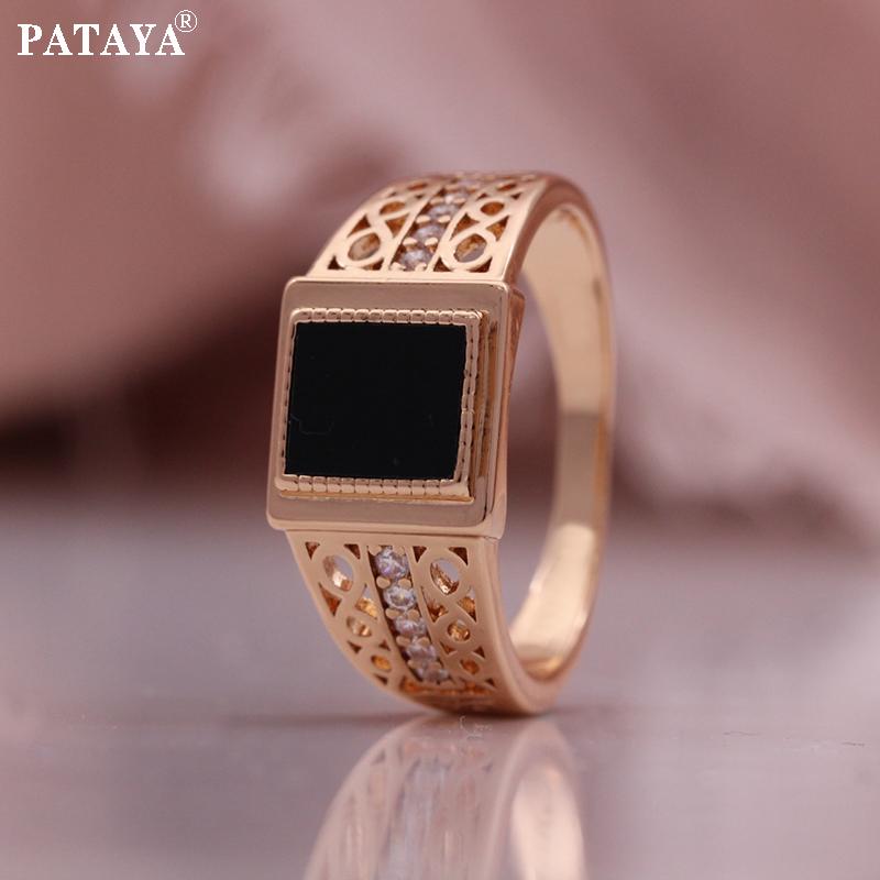 PATAYA 585 Roségoldfarbenes Unisex-Ring mit durchbrochenem Muster