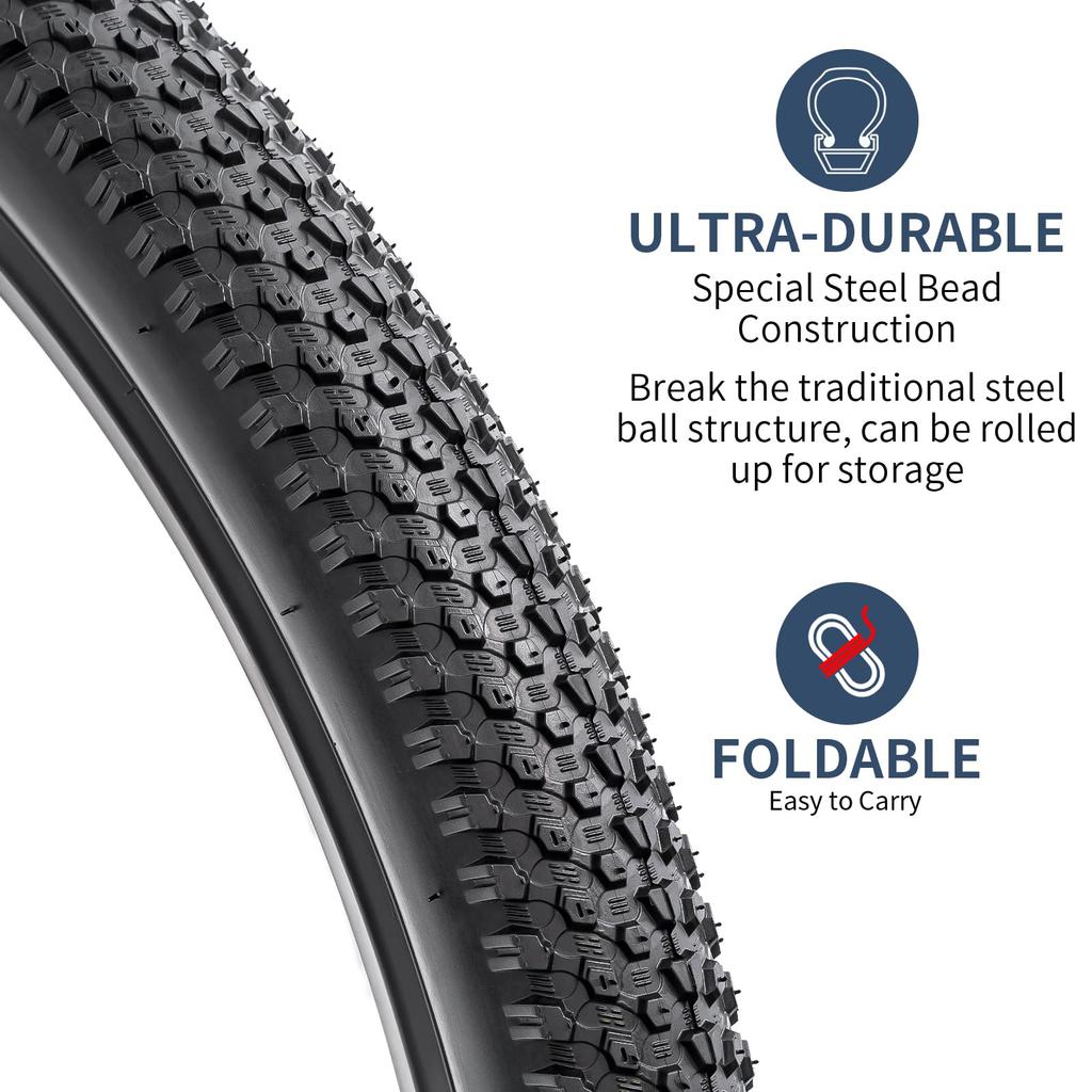 YunSCM Two 27.5 x 2.10 Tires, 27.5x2.10 52-584, Bicycle Tires, Suitable for 27.5" 2.10 Mountain Bikes and Cross Bikes, Y-038-A