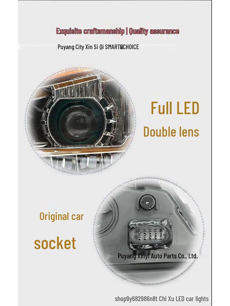 Compatible LED Headlight Assembly for Ouman ETX 17 Model Tractor with H3 Bulb and Dual-Lens Turn Signal