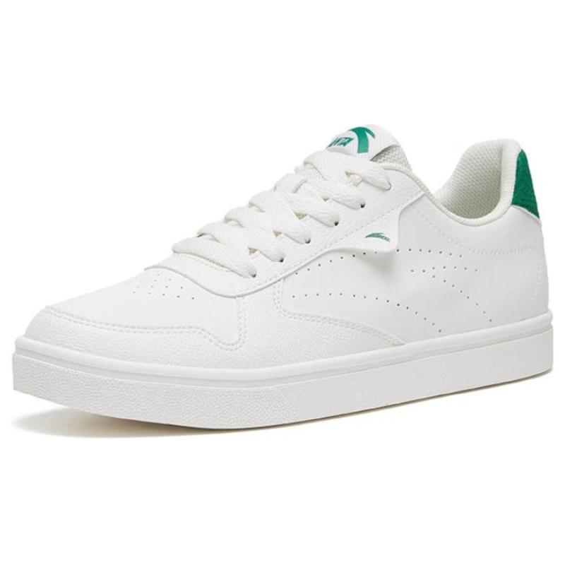 Anta Basic Slip Resistant Abrasion Resistant Low top Skateboard Shoes Men's White Green Sneakers 112518015R-1
