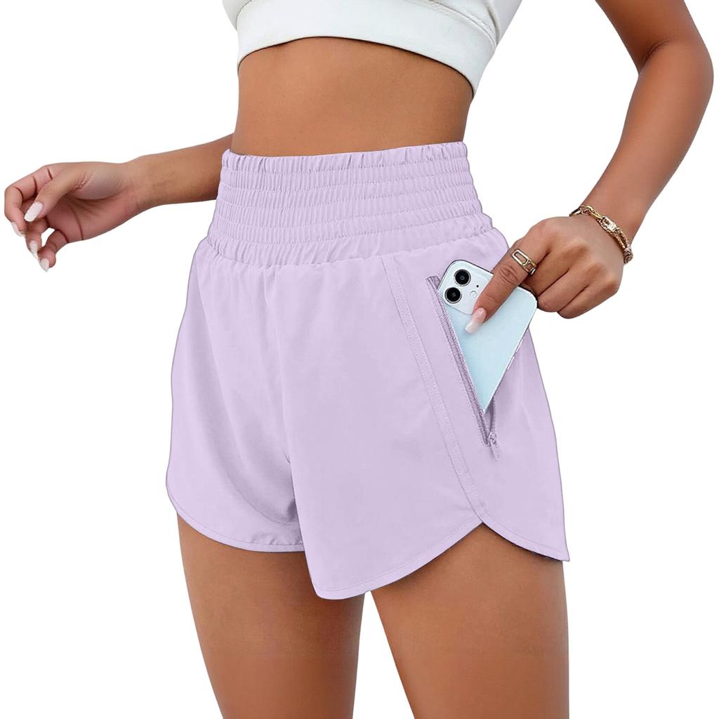 Women's Fashion High Waist Sports Running Yoga Belt Lined Adult Casual Shorts
