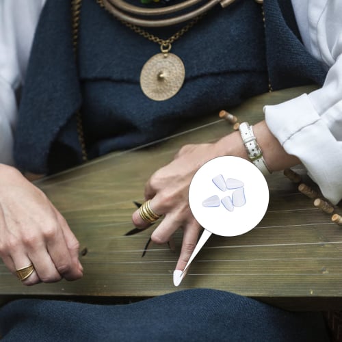 STOBOK 5-Piece Pipa Nails, Pipa Nails for Pipa and Guzheng, Artificial Nails, Banjo Finger Picks, Professional Pipa Finger Picks, Pipa Accessories, Pi