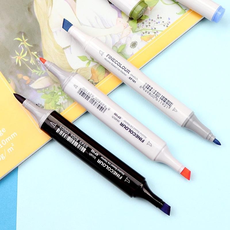 FINECOLOUR 240/480Colors EF100/EF101/EF102 Art Marker Set Dual Head Oily Alcohol Based Sketch Markers Pen Art Painting Supplies