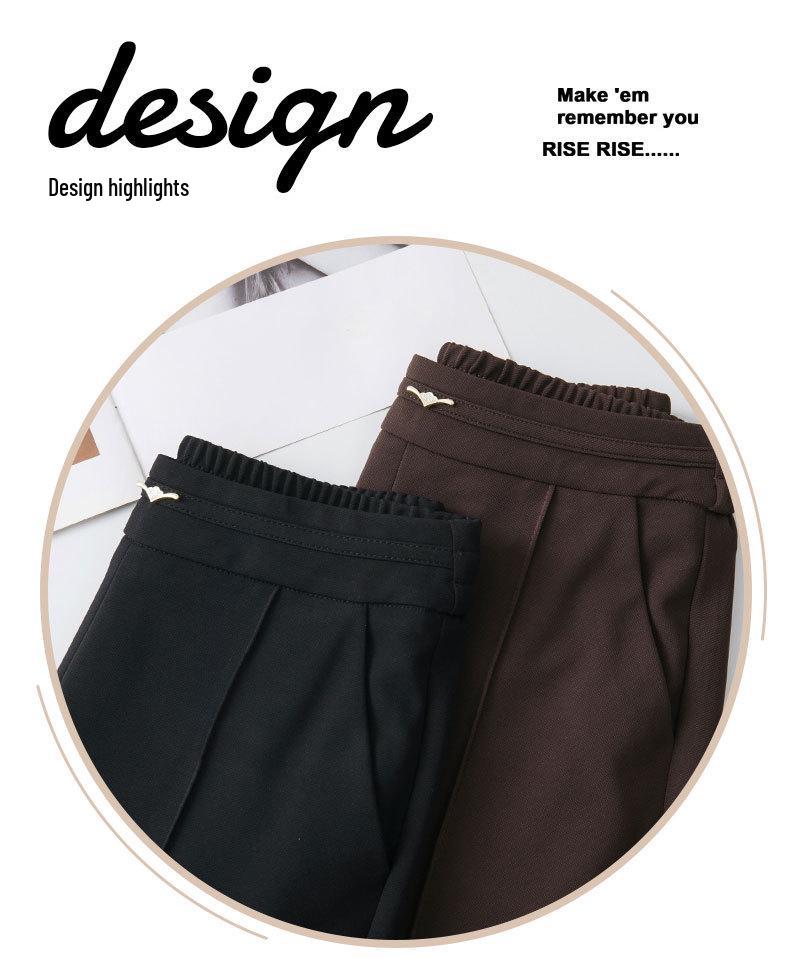 Women's Straight Wide-Leg High-Waist Pants for Spring/Autumn 2026 - Casual, Versatile Fashion for Middle-Aged & Elderly