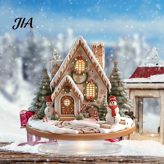 Acrylic Gingerbread House Ornaments Christmas Table Decor, Tree Ornaments, for Desk Waterproof Holiday Desktop Decorations Living Room Bedroom Office