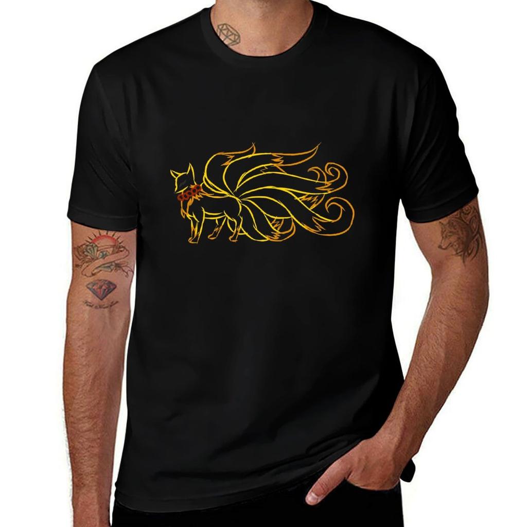 Kitsune Tshirt Trendy Print Short Sleeve Tshirt