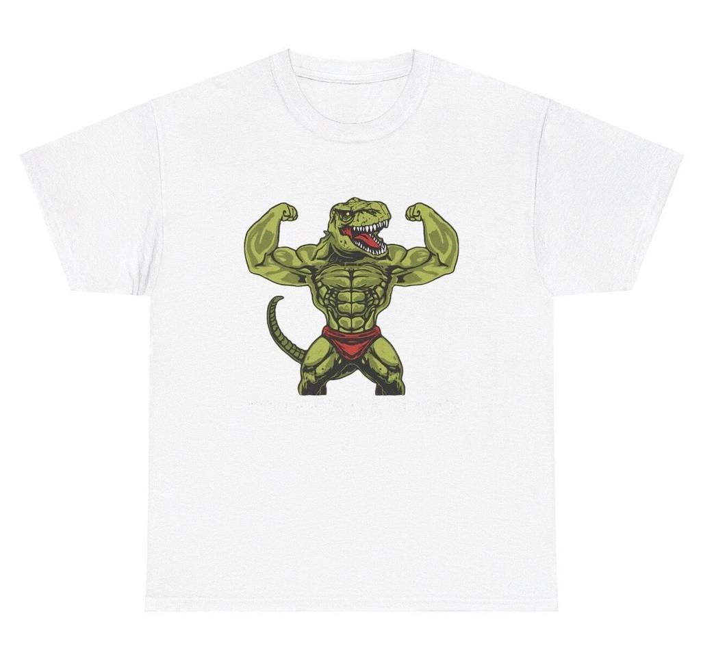 Tyrannosaurus Flex T Shirt Funny Dinosaur Gym Bodybuilder Pump Cover Meme Tee