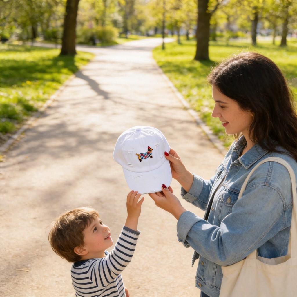 Childrens Cartoon Duck Bill Cap With Embroidered Dachshund Pattern Sun Protection For Spring And Autumn