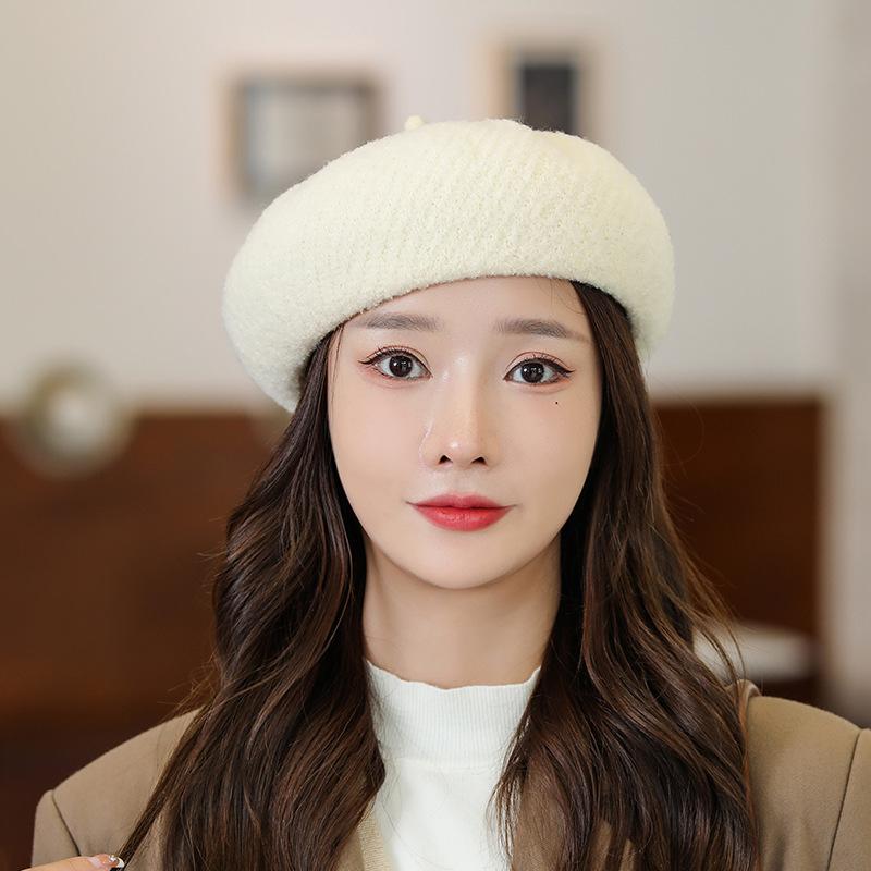 Autumn and Winter Women's Beret Solid Color Hat Outdoor Travel Japanese Painter Hat Fashion Beret Hat