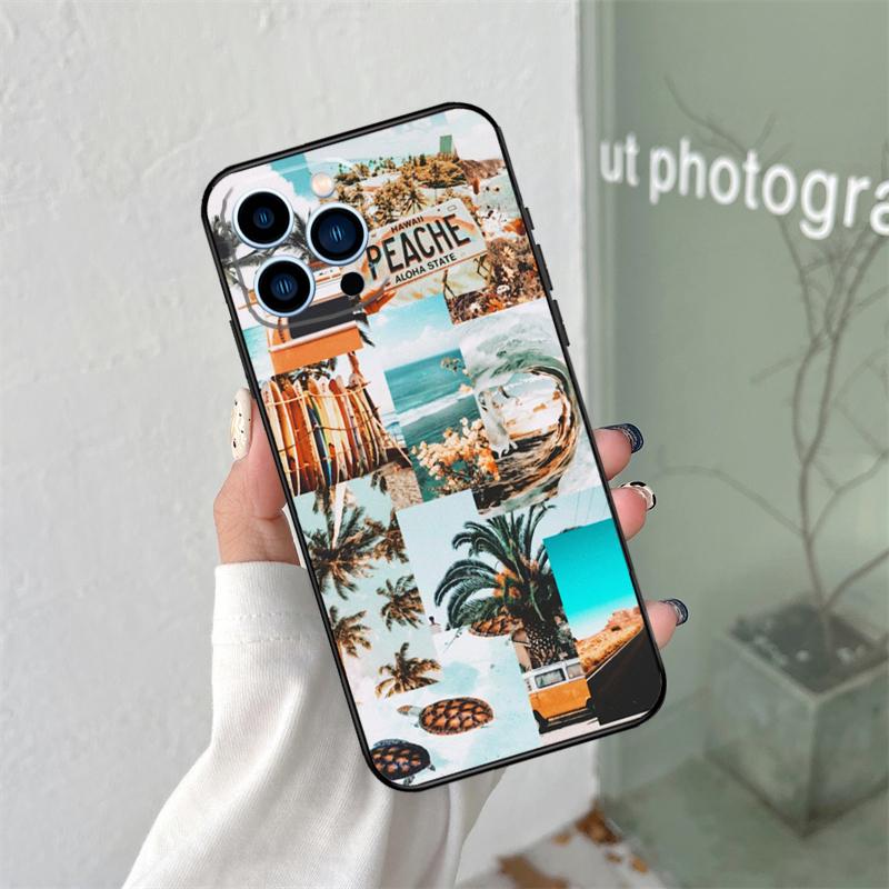 Beach Vibes Silicone Soft Case For iPhone 17 Air 11 14 15 16 Pro Max 13 12 Mini 16 Plus 16e Back Cover