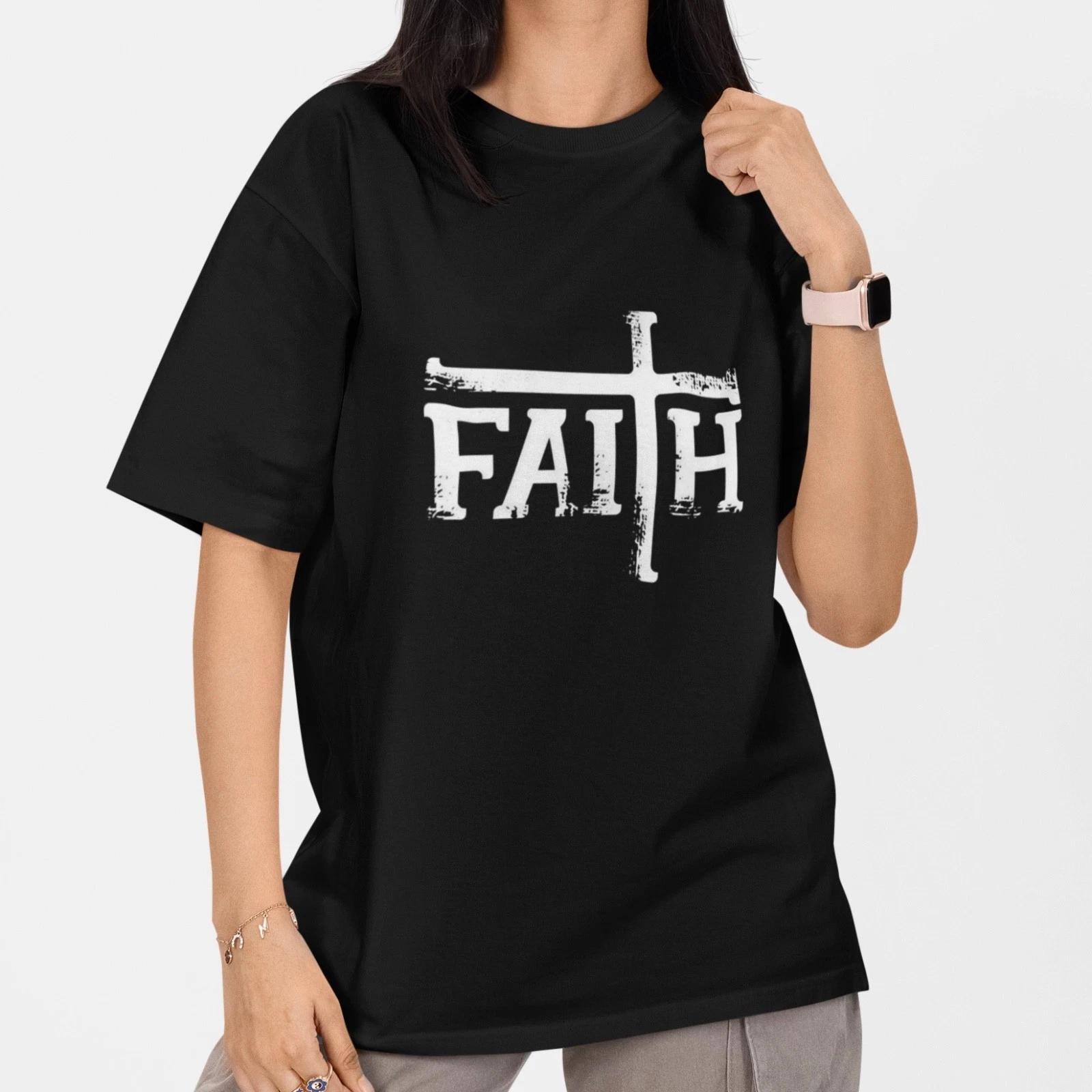 FAITH Крест Христианская Графическая Футболка Религиозная Вдохновляющая Унисекс Футболка XXXXL