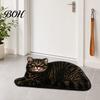 Tile And Wood Floor Mat Cute Cat Bathroom Rug, Anti-Slip Absorbent Bath Washable Plush Easy Care Kitty Door for Entrance Kitchen Home Decor Safety Rug