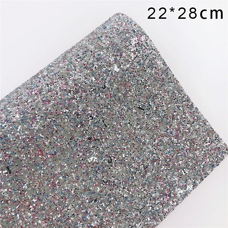 22x30cm/ Sheet Faux Leather Rainbow Chunky Glitter Fabric For Handmade Coin Purse Bag Diy Bows Hair Accessories Craft Material