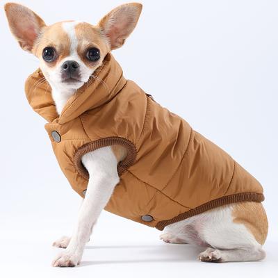 Winter Cotton Puppy Jacket Open Collar Winter Coat D-Ring Sleeveless Cats Vest PP Cotton Clothes Soft Plush Jacket for Small Pet
