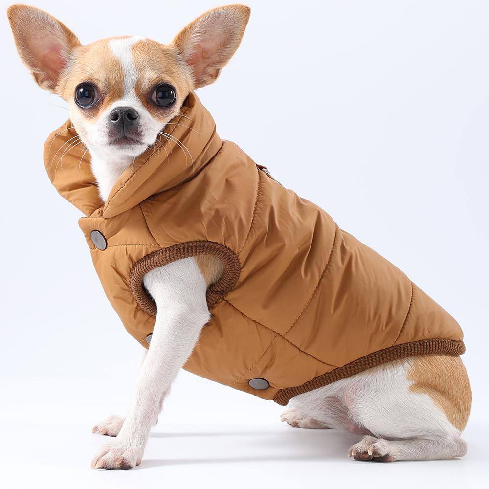 Winter Cotton Puppy Jacket Open Collar Winter Coat D-Ring Sleeveless Cats Vest PP Cotton Clothes Soft Plush Jacket for Small Pet