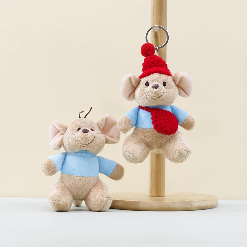 Rozkošná plyšová klíčenka s medvídkem-klokanem, přívěsek na tašku s designem z měkké krátké srsti