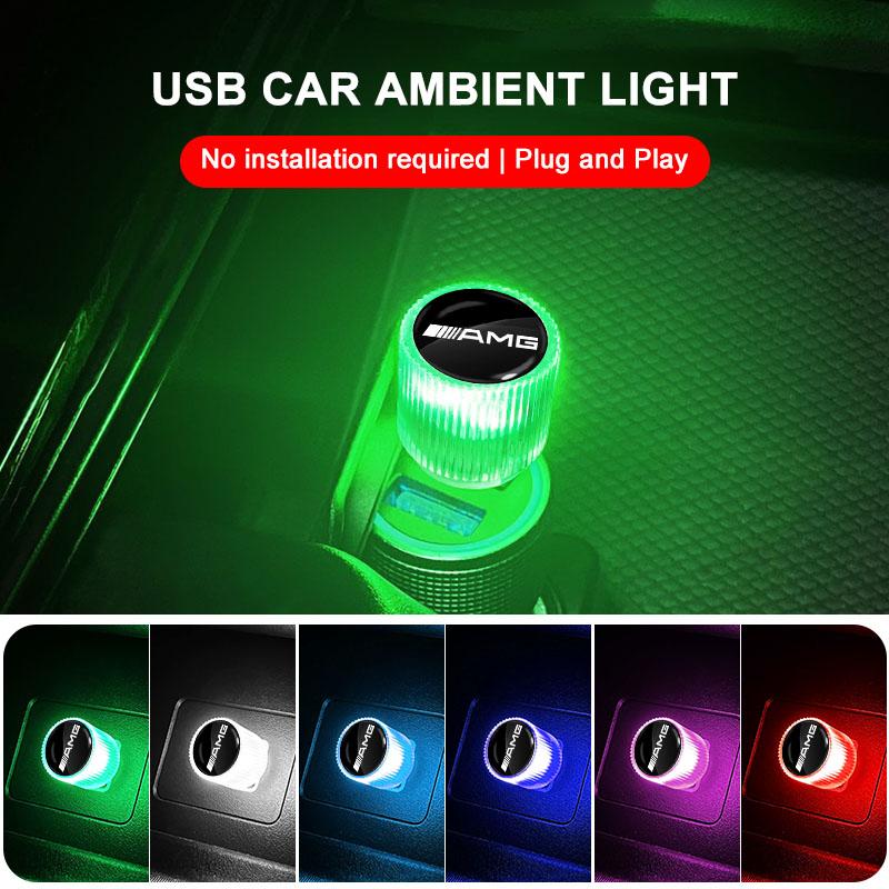 Car Interior USB Atmosphere Light Portable LED Lamp Car Stickers For Mercedes Benz C63 W117 Cla45 W205 W212 E63 W207 W176 A4 VI1