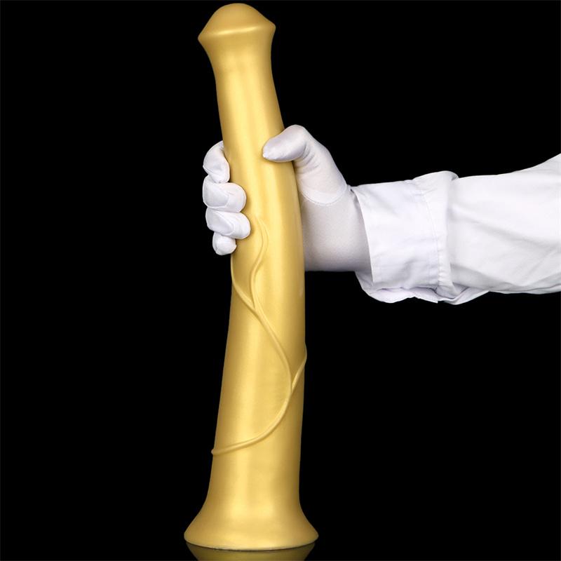 Weiblicher goldener Silikon-Super-King-Size-Dildo, Analplug, Pferd, hängender Esel-Masturbator, erotisches Produkt für Erwachsene
