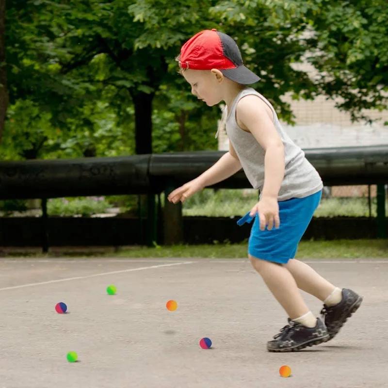 Fun High Bounce Toy Balls Kids Gift Party Favor Decoration Kids Bouncing Ball Pattern  Two-Color Bounce Ball Birthday Gift