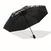 Stained Celestial Window Panel: Vibrant Solar System DesignUmbrella, Portable 3-Fold Compact Umbrella for Men & Women Gift