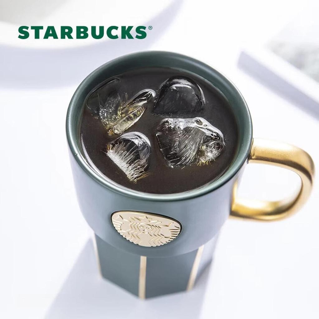 Starbucks Dark Green Goddess Signature Mug, 390ml Office Water Cup, Coffee Mug, Ceramic Cup