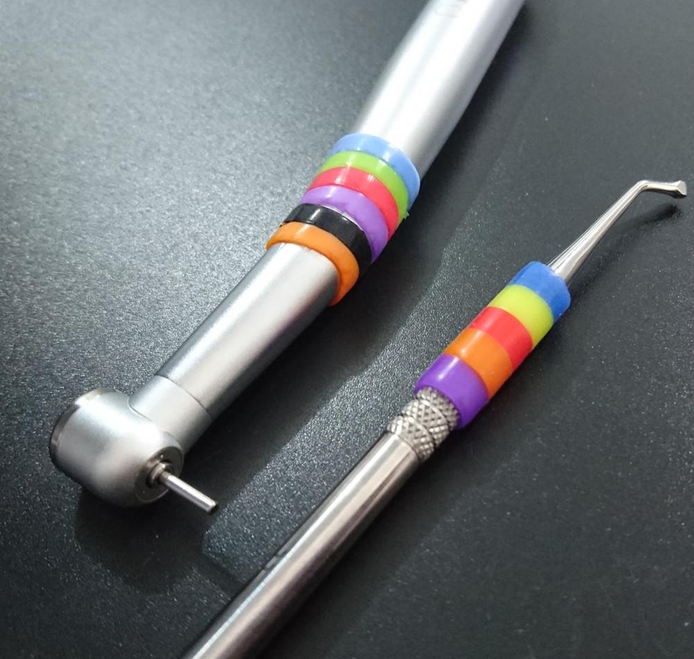 Autoclavable Dental Universal Silicone Color Code Ring Colorful Rings for Handpiece or Tools (Dia.7mm/5mm)