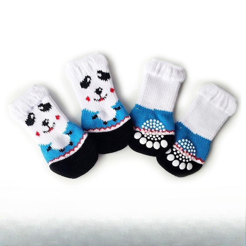 

4pcs Non-Slip Dog Cat Paw Protectors All-Season Durable Polyester Slipping Suitable for Indoor Outdoor Use L