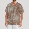 Men's Printing Short Sleeve V-neck Working Blouse Chest Pocket Carer Top