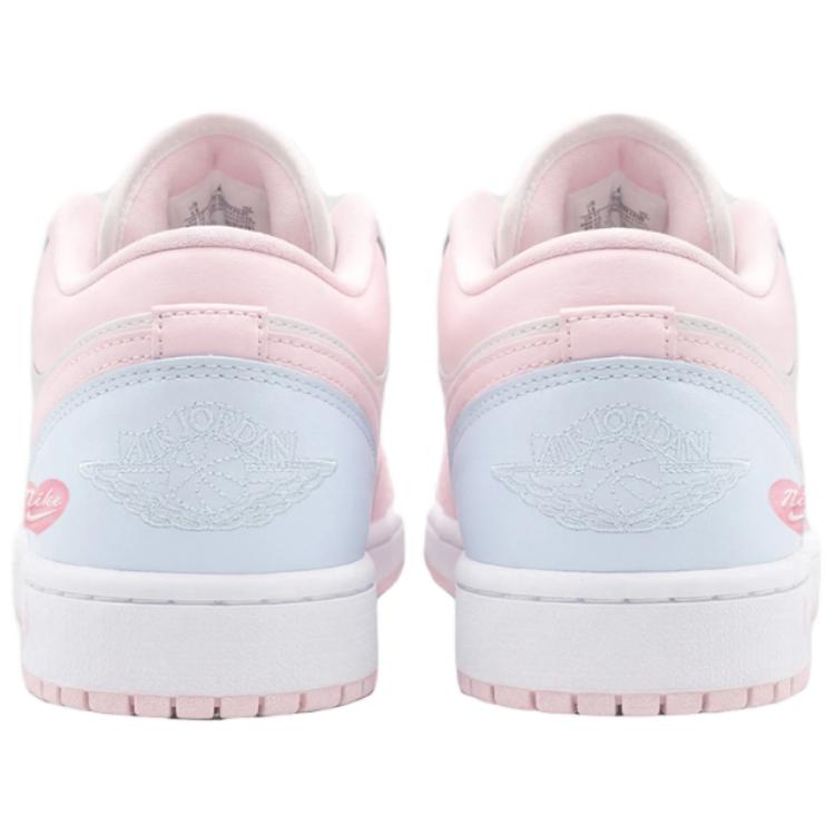 Jordan Air Jordan 1 Top Grain Cow Leather Low Top Vintage Basketball Shoes Unisex Blue Pink Balloons 553560-614(Team1276-)