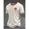 Camiseta Nueva para Aficionados al Fútbol Marroquí 2026, Manga Corta con Estampado de Letras Rojas para Hombre, Camiseta Deportiva Casual para Aficionados al Fútbol del Equipo