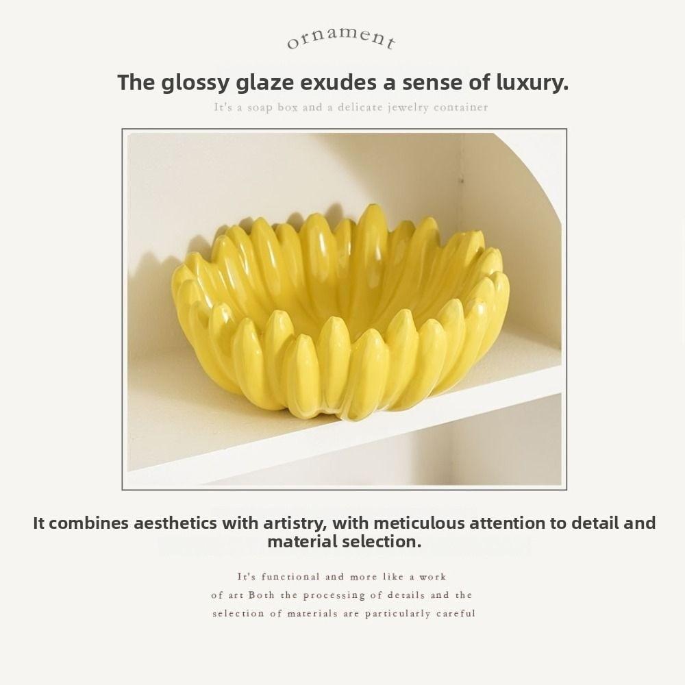 Creative Banana Shaped Storage Tray Ceramic Dessert Plate Tableware Storage Container  Snack