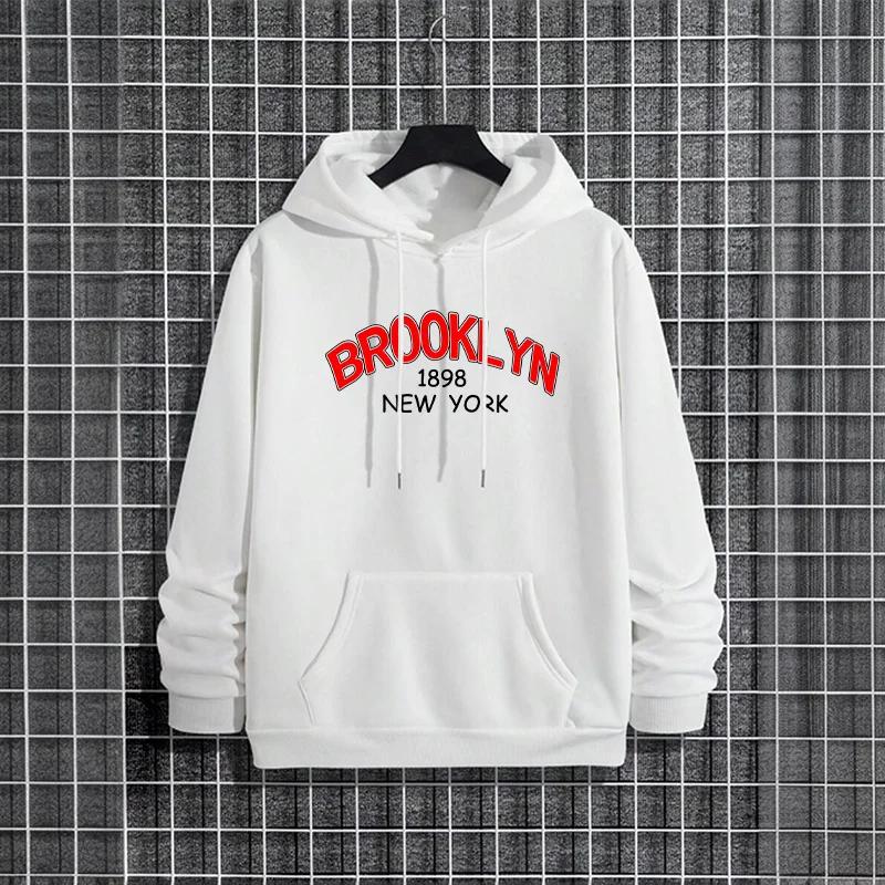 Brooklyn Print Hoodies for Man Autumn Winter Hot Sale High Quality Hooded Sweatshirt Home Outdoor Casual Sport Warm Pullover