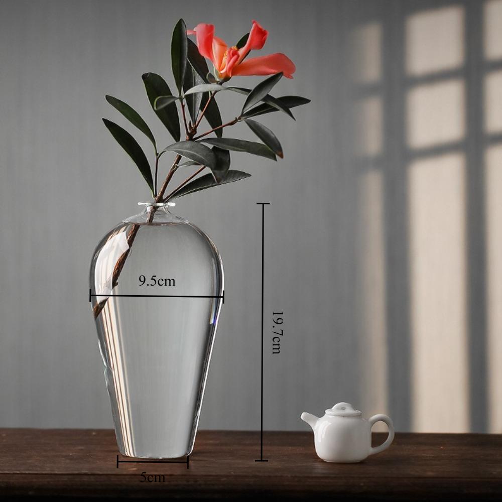 New Chinese-style Glass Vase Decoration Transparent Flower Arrangement Hydroponic Flower Container Table Living Room Decoration