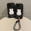 Miffy Rabbit Polka Dot Phone Case: Compatible with iPhone 15, 16 Pro Max, 17. Features a high-end, simple design.