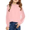 Girls' Chiffon Blouse - Round Neck Loose Fit Spring Top