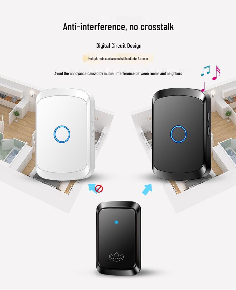 Self-Powered Wireless Doorbell for Home - Ultra-Long Range, One-to-One Remote Caller for Elderly
