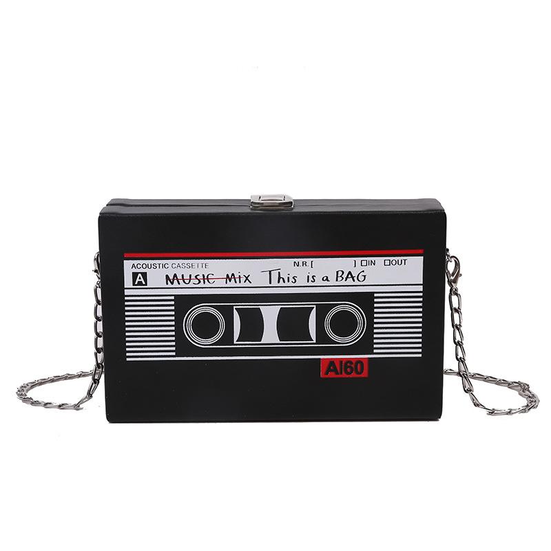 Women niche design women's bags bags2025 creative personality tape Internet celebrity chain messenger box bag