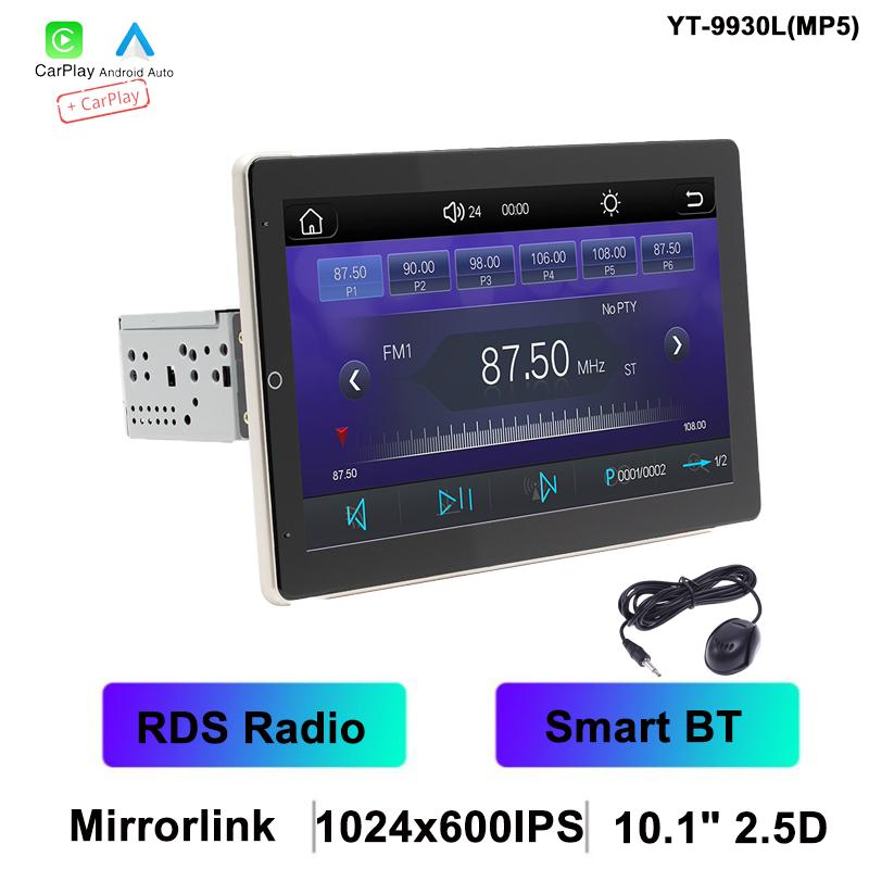 

BQCC 10,1 IPS 2.5D MP5 автомобильный плеер Mirrorlink BT RDS беспроводной Carplay Android Auto автомобильная стереосистема USB FM AM радио YT-9930L