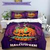 3pcs Halloween Pumpkin Duvet Cover Set - Machine Washable, Includes 1 Cover and 2 Pillowcases, No Core Included Yy251013063