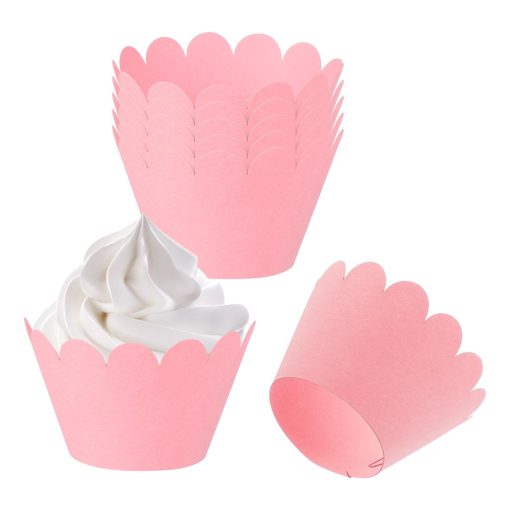 50pcs Baking Cupcake Wrapper Wraps Cake Box Baking Cups Standard Wave Decoration for Anniversary Birthday Weddings Parties