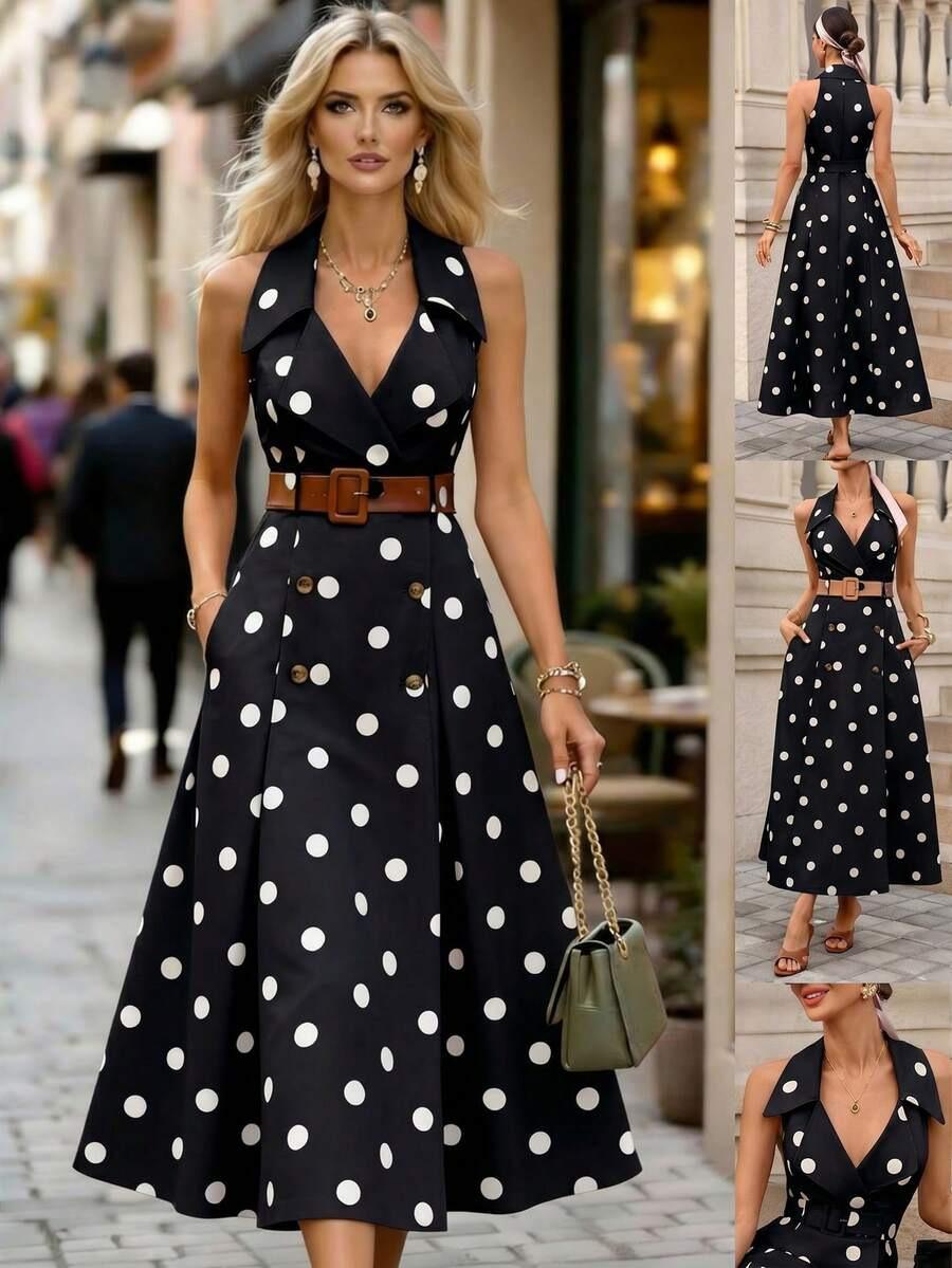 New sleeveless V-neck waist-strapped trench coat