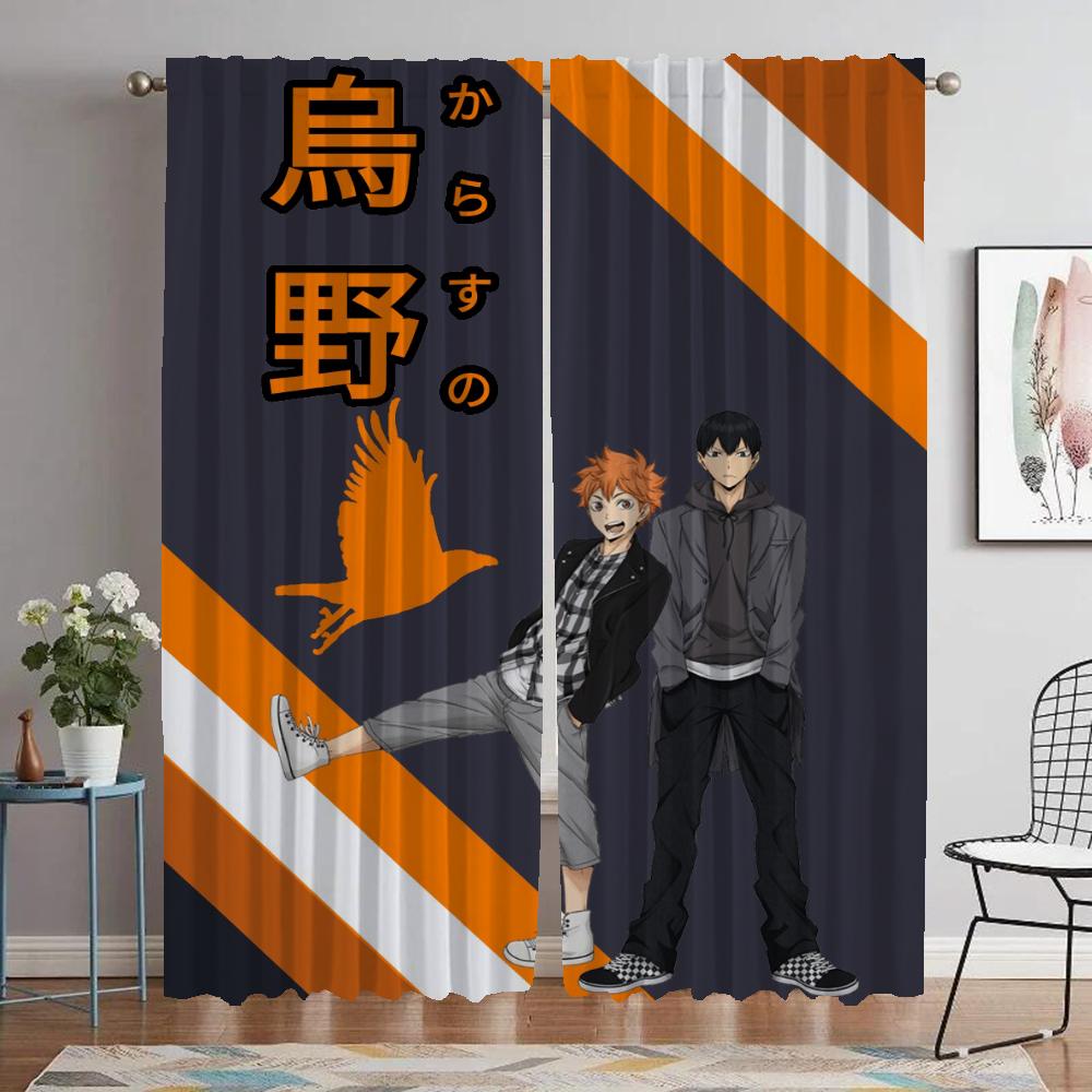 

Элегантные шторы для комнаты, 2 шт., затемняющие шторы Haikyuu, тюль для украшения Хэллоуина, шторы для спальни, домашнего интерьера, оттенки W50xH70cmx2pcs-CL