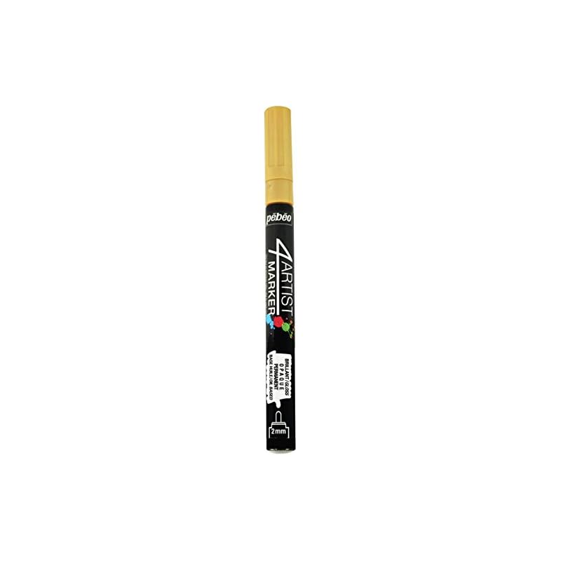 Pebeo Opaque Oil-Based Paint Marker 4 Artist Marker 2mm Round Gold 055