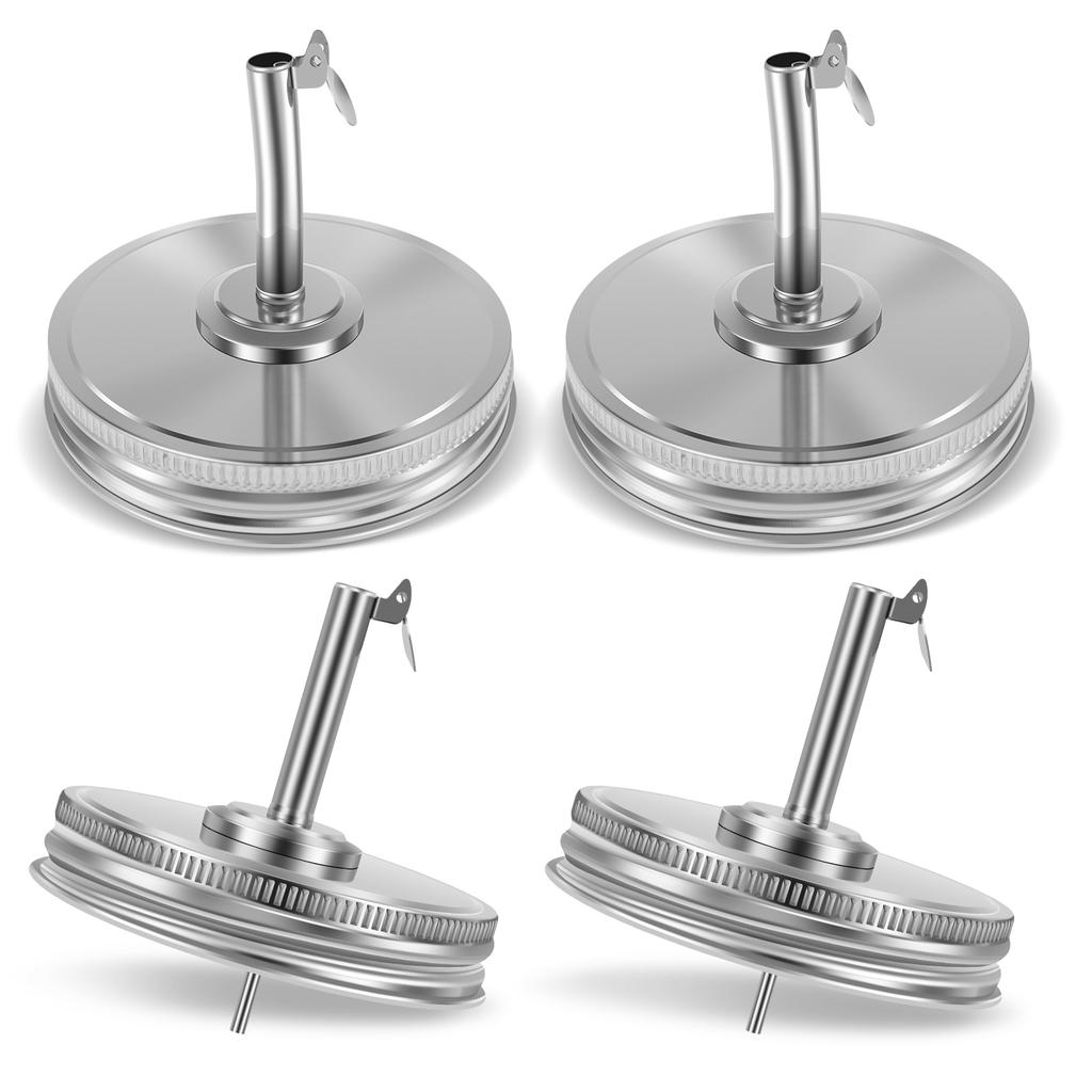 2 To 4PCS Mason Jar Lids Regular 8.6/9cm Wide Mouth Canning Lids Reusable Metal Canning Jar Leak-proof Split-Type Canning Caps