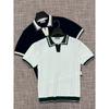 Summer Thin Knit Slim Fit Luxury Color Block Polo Shirt Men Short Sleeve Business Casual Stylish Turn-down Collar Polo T-shirt